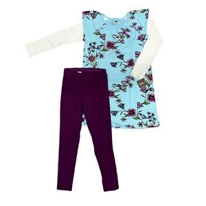 Tea Collection | Mighty Mini Dress & Matching Eggplant Leggings